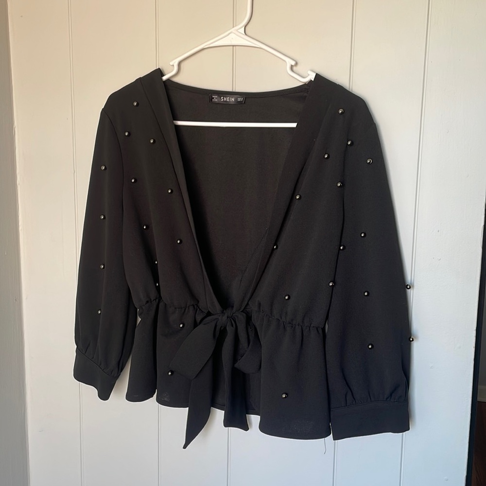 Black beaded cardigan